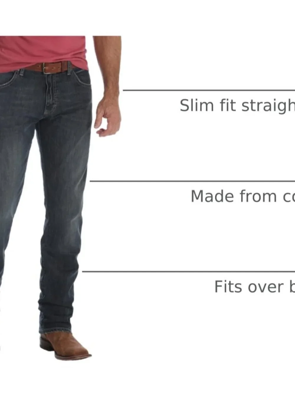 Mens Retro Slim Fit Straight Leg Jean